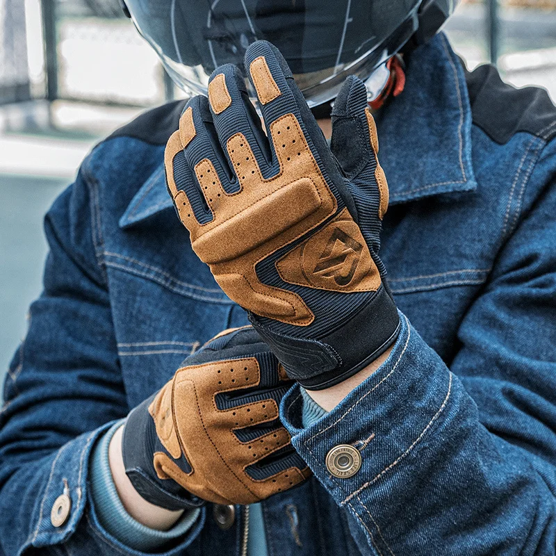 

Motorcycle Gloves Riding Gloves Retro Full Finger Men Women Summer Anti-fall Bicycle Locomotive Rider Equipment