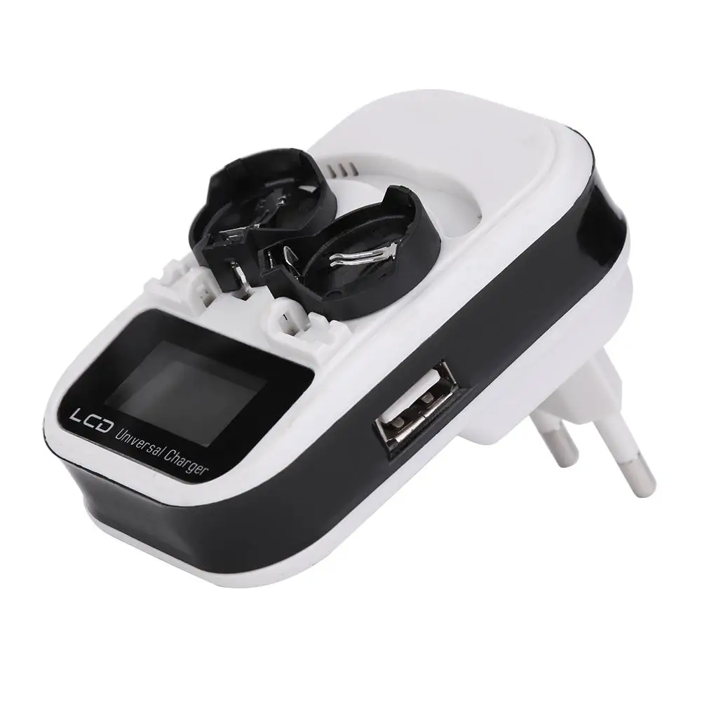 

3.6V LCD EU Plug Button Battery Charger for Rechargeable LIR2016/LIR2025/LIR2032/ML2016/ML2025/ML2032