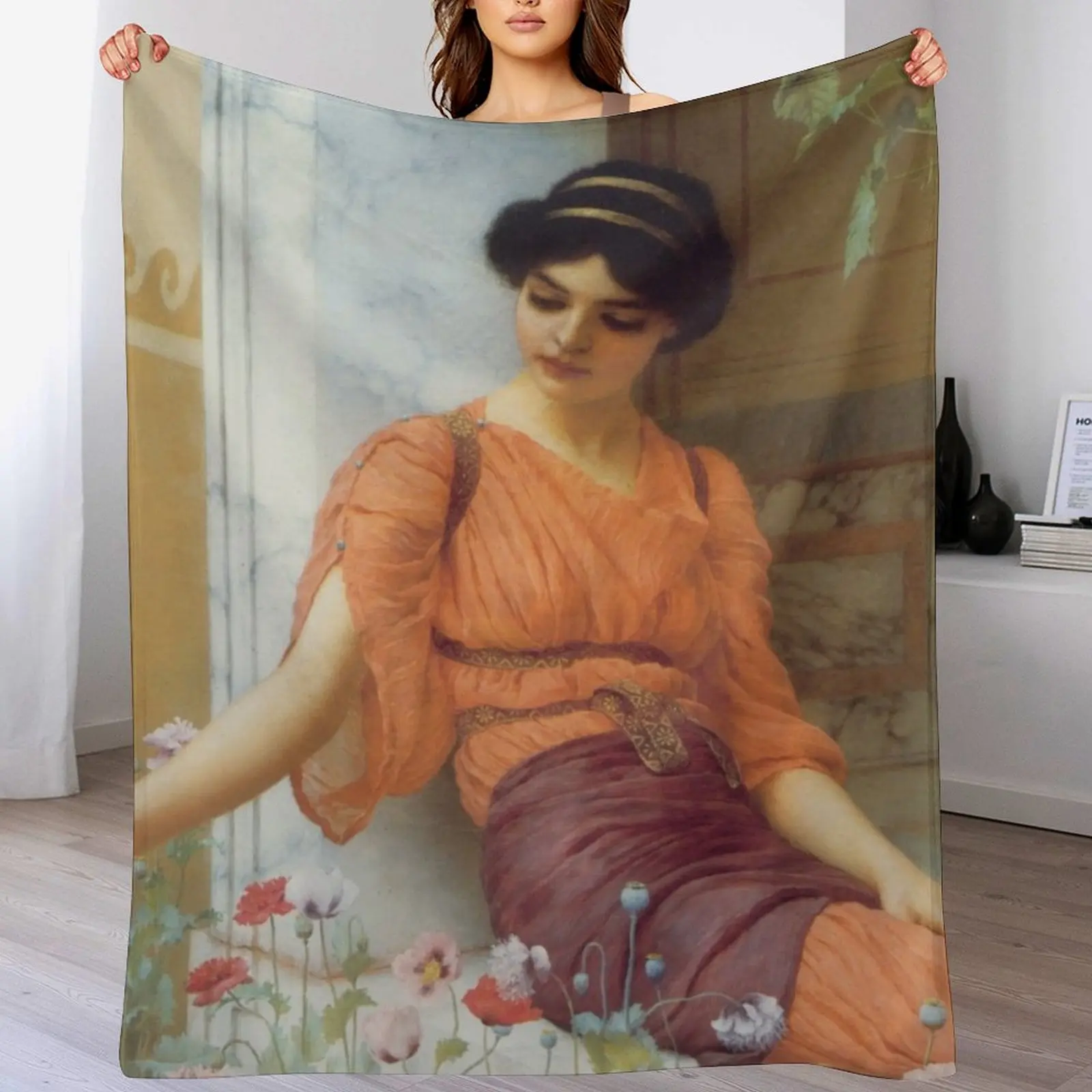 Летнее покрывало с изображением цветов John William Godward покрывала для кровати дивана