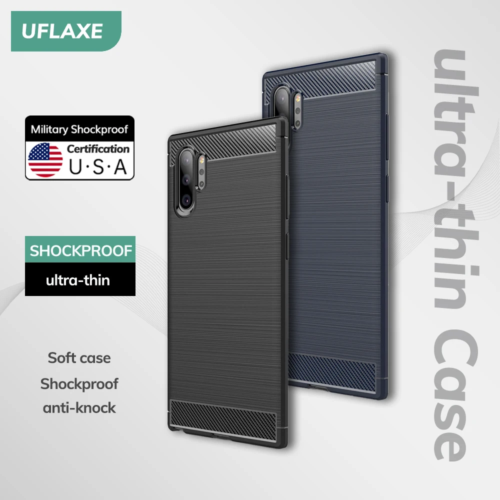 UFLAXE Original Soft Silicone Case for Samsung Galaxy Note 10 Plus Back Cover Ultra-thin Shockproof Casing