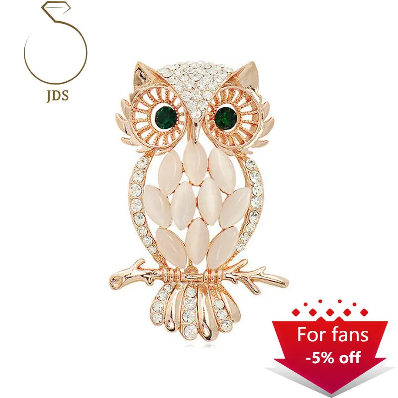 

Luxury Brand Brooches for Women Designer Fashion Cartoon Opal Owl Gold and Silver Bicolor Brooch Corsage Free Shipping