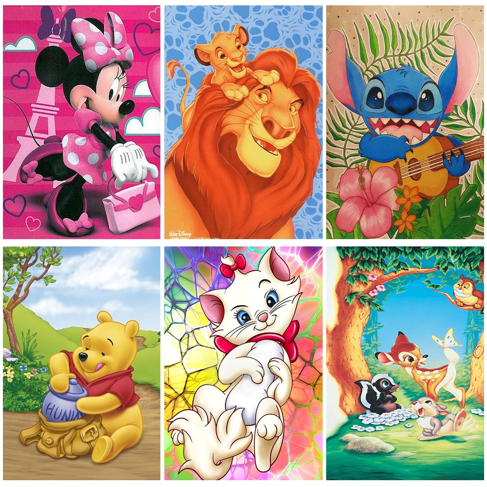 

Disney 5D Diamond Painting Cartoon Lion King Mickey Mouse Stitch DIY Embroidery Mosaic Handmade Products Home Wall Decor