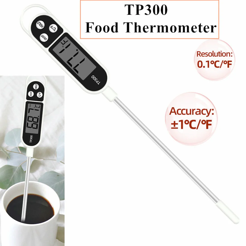 

Digital Meat Thermometer Cooking Food Kitchen BBQ Probe Water Milk Oil Liquid Oven Temperaure Sensor Meter Gauge Tool TP300