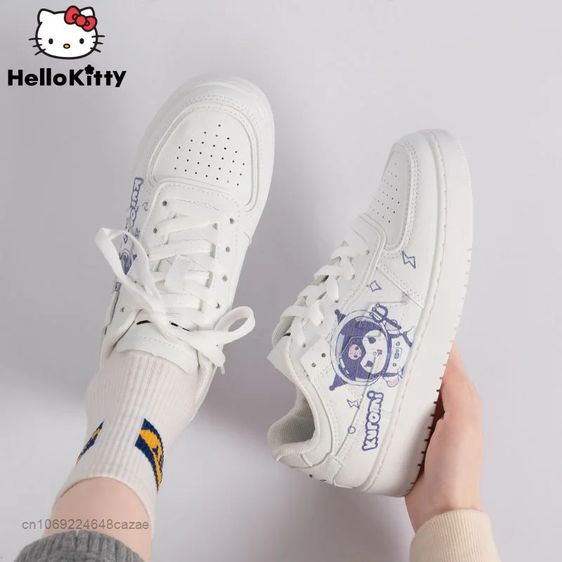 

Sanrio Kuromi Print Small White Shoes 2022 Summer New Soft Casual Harajuku Board Shoes Y2k Korean College Sports Shoes For Women