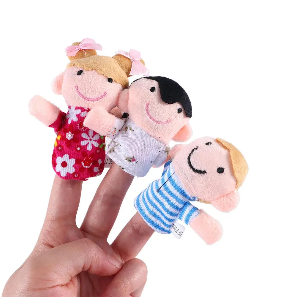 

Cartoon Doll Boys Girls Toys Educational Toy Kids Gifts Hand Puppet Plush Toys Finger Doll Family Finger Puppets Set