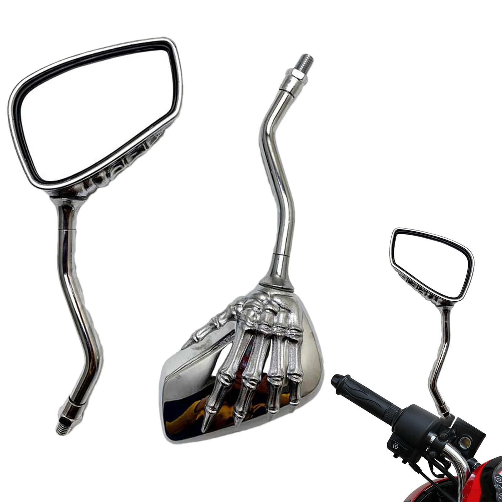 

Handlebar Bike Mirror Adjustable Rotatable Scooter Rearview Mirror With Skull Skeleton Claw Adjustable Handlebar Bicycle Mirror