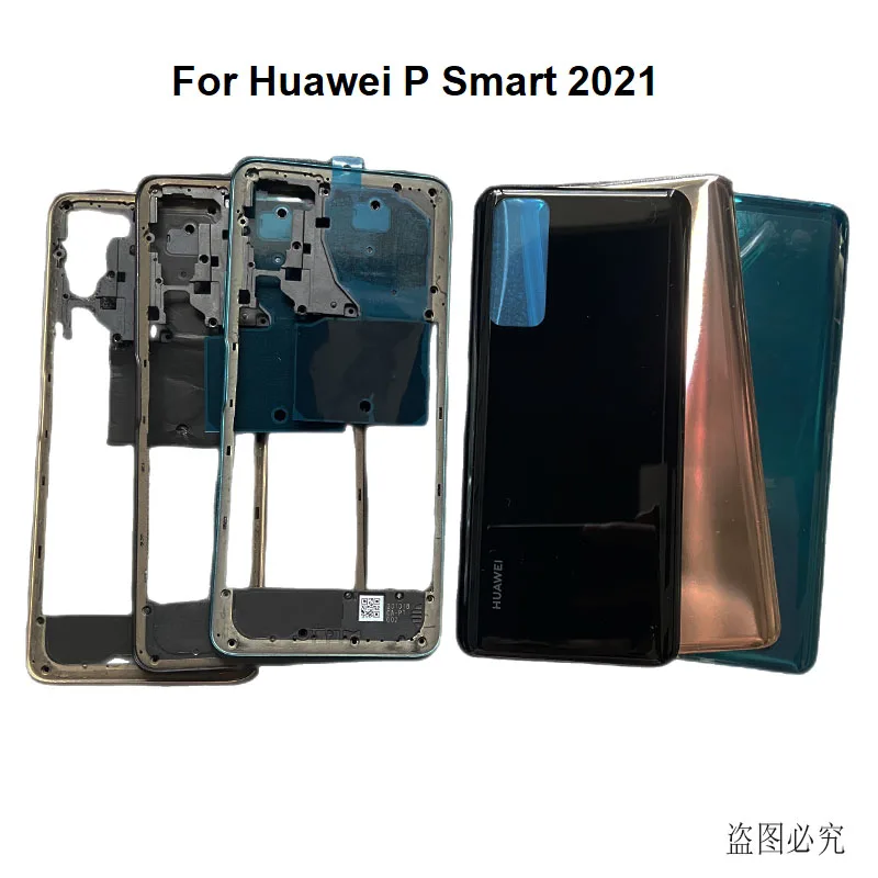 

Для Huawei P Smart 2021 средняя рамка Передняя рамка ЖК-держатель металлический корпус задняя крышка батарейного отсека стеклянный корпус задняя дверь