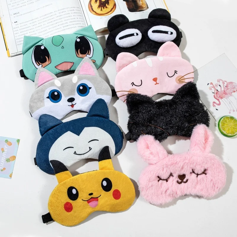 

Sleep Eye Mask Cute Plush Eye Cover Kids Sleeping Mask Cartoon Travel Rest Eye Shade Band Eye Patch Blindfold Sleep Aid Eyepatch
