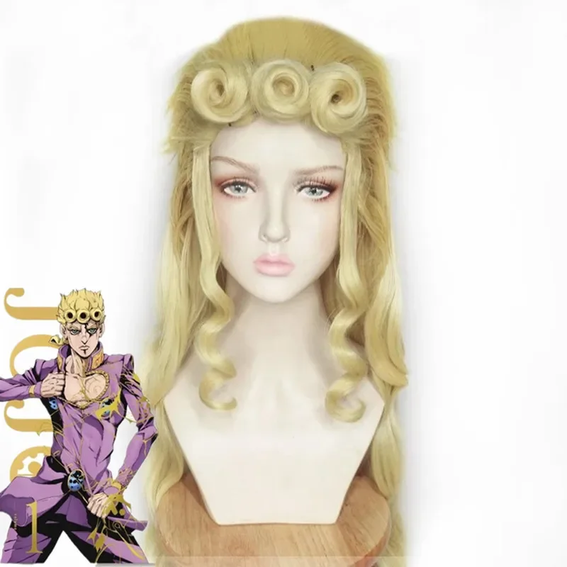 

Jo-Jo's Bizarre Adventure Giorno Giovanna Genderbend Cosplay Wig Cosplay Wigs Aqua Cosplay Headwear Role Play Hair