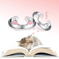2022 new fashion creative cute cat open rings for women personality melancholy cat ring party birthday gift anillo de mujer