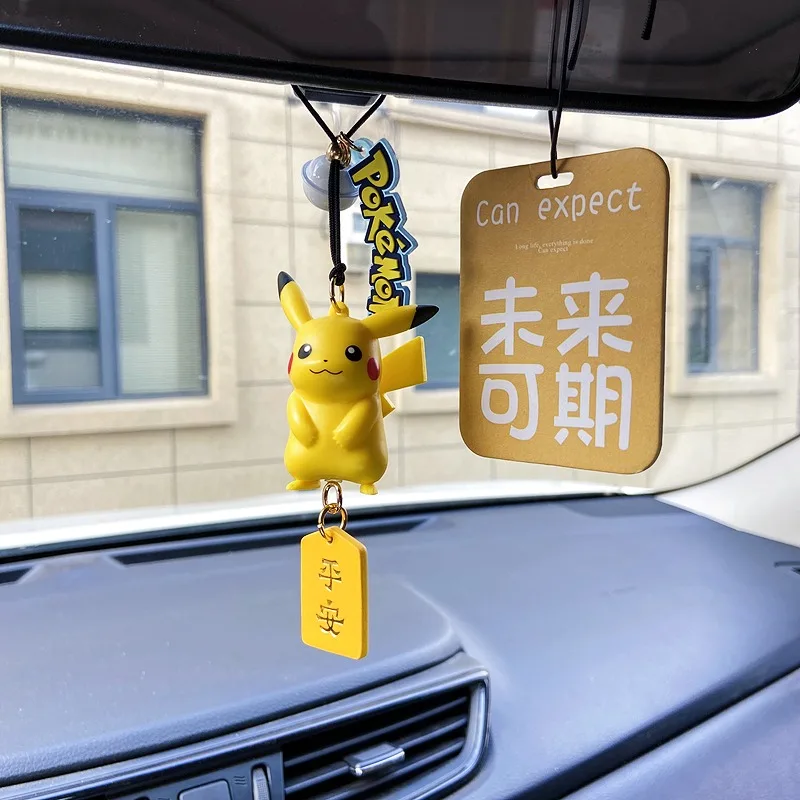 Фото Подлинная аниме Gengar, автомобильное зеркало заднего вида, кулон, Покемон, мультфильм Пикачу, кубик, милая модель, фигурка, подвеска в виде ароматической карты ‌ ‌ Для автомобиля №5