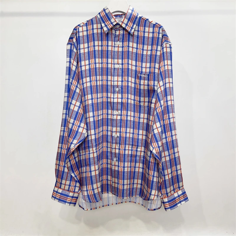 

Vetements 2023fw Three Color Plaid Shirts Men Women 1:1 Best Quality Oversize VTM Casual Shirt Top Tees Inside Tag Men Clothing