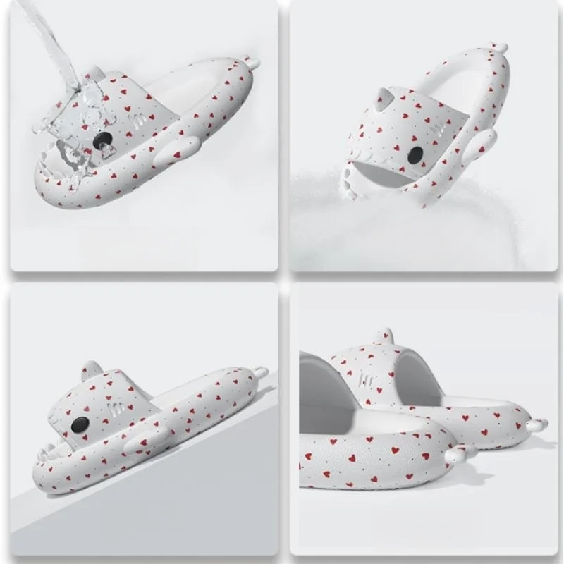 Shark Slippers Summer Outdoor Beach Slides Women Men Fashion Flip Flops Couples Shoes Indoors Bathroom Cute Cartoon Sandals