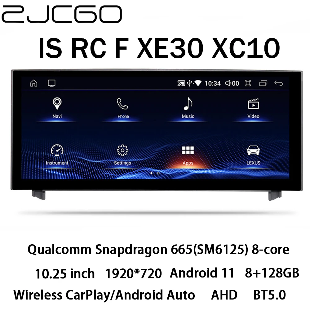 ZJCGO Auto Multimedia-Player Stereo GPS Radio Navigation NAVI Android 11 Bildschirm für Lexus IST RC F XE30 XC10 200t 250 300 300h 350