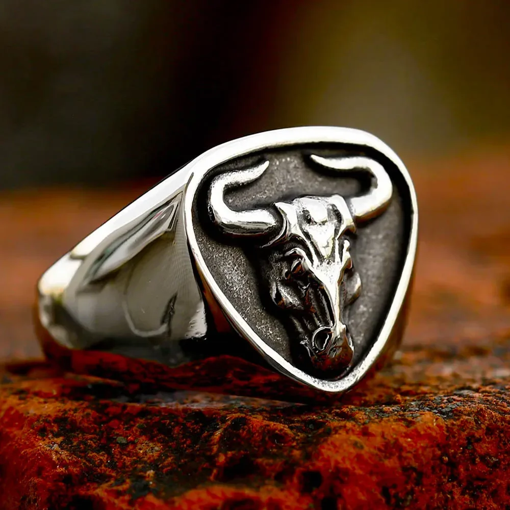 Панк Хип-Хоп Животное Голова Быка Кольца для Мужчин Мальчик Личность Уникальное