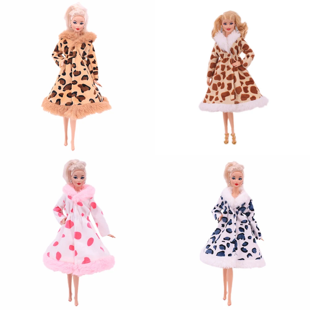 Подходит для куклы Барби 27-29 см в полоску плюшевое пальто кукла сменная Пижама