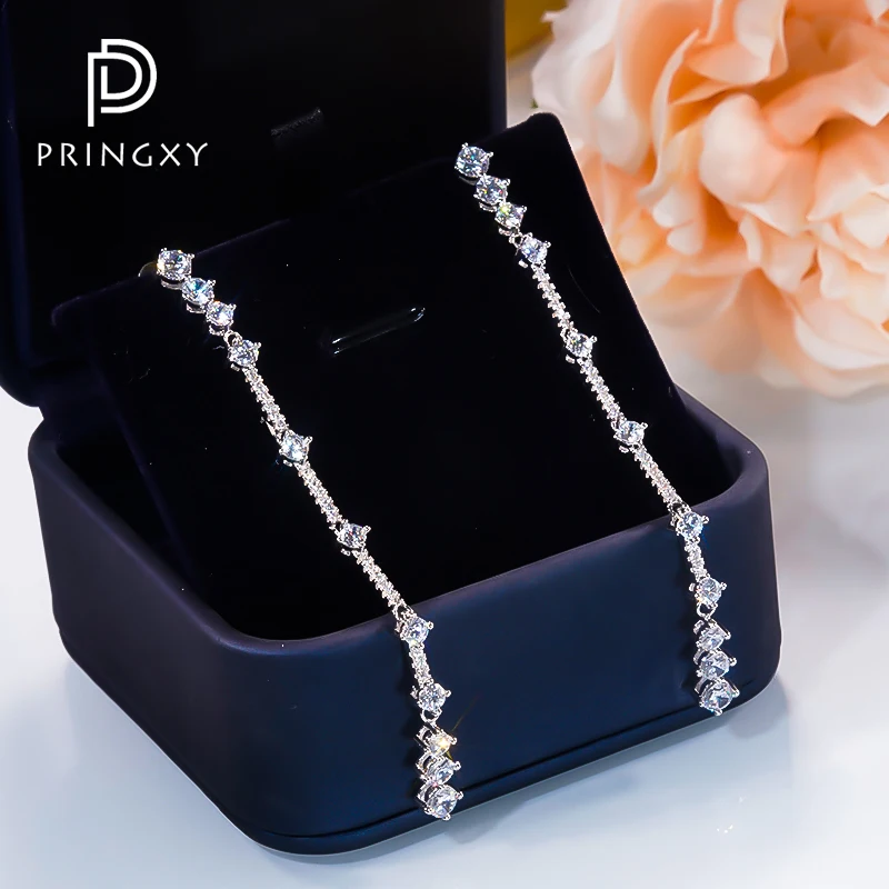 

PRINGXY 925 Sterling Silver Diamond Tassel Long Earrings For Women Engagement Sparkling Wedding Dinner Party Fine Jewelry Gift