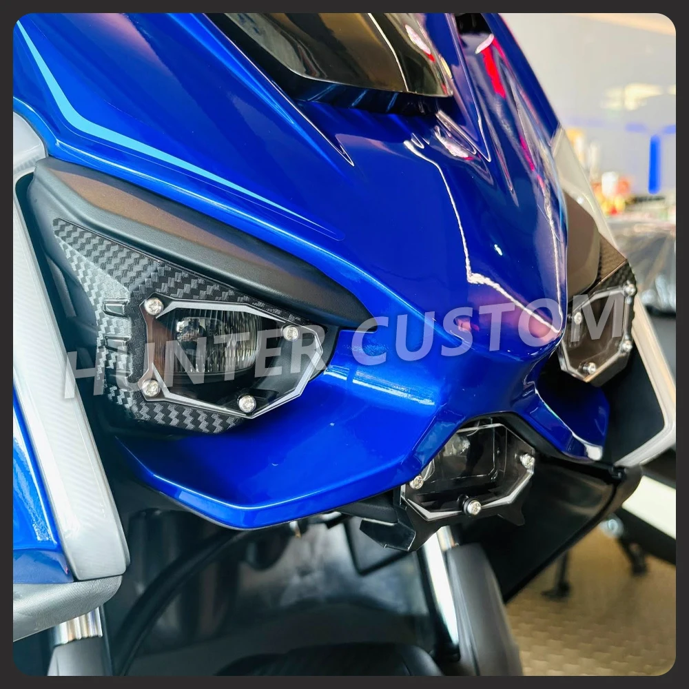 Фото Защита фары для YAMAHA CYGNUS X XR 125 155 2025, хромированная накладка в стиле Robot Combat №2