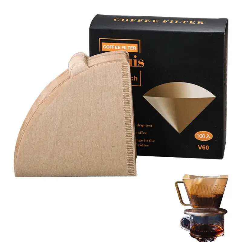 

Reusable Cone Coffee Filters Paper Coffee Filters Single-Use 1-4 Cup Single-Use Cone Coffee Filter Brown Natural Paper No