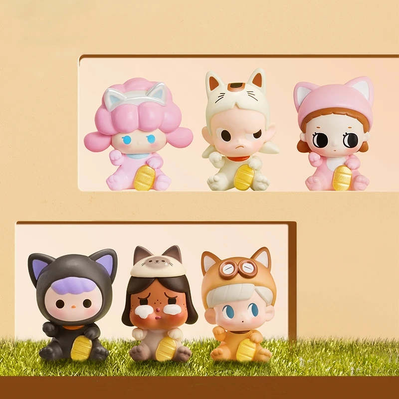 Оригинальная фигурка Lucky Cat Series в стиле поп-боб Labubu Molly Dimoo Crybaby мини-милая кукла