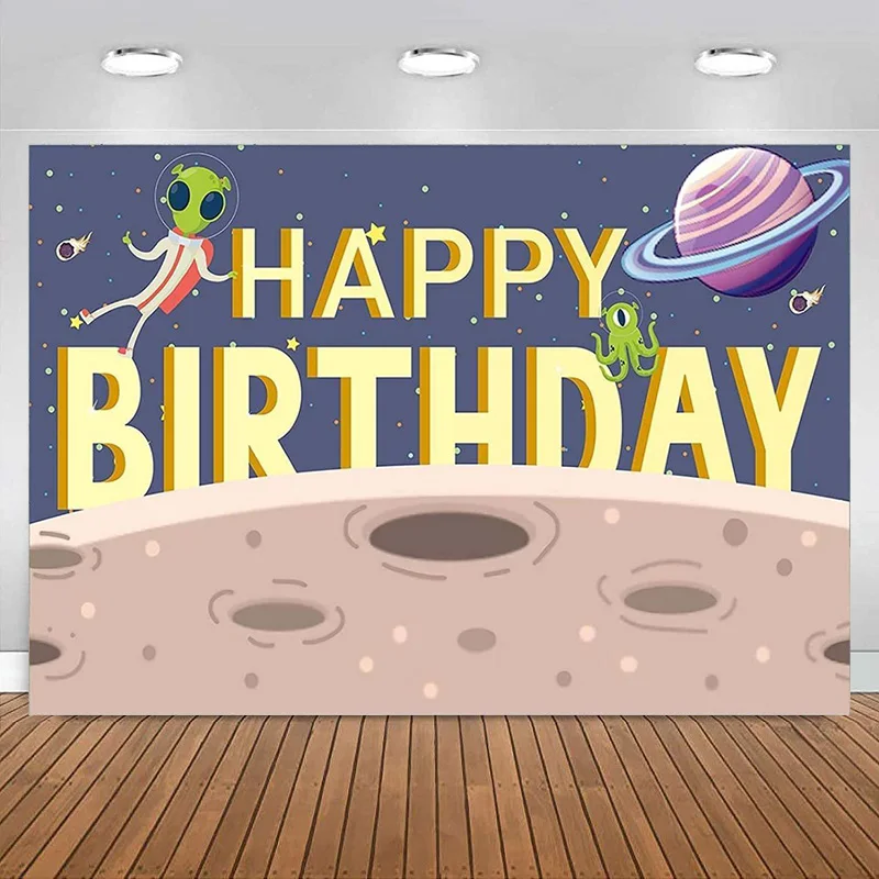 

Инопланетянин, баннер для вечеринки в честь Дня Рождения, фон для фотосъемки с НЛО, украшение для мальчиков и девочек