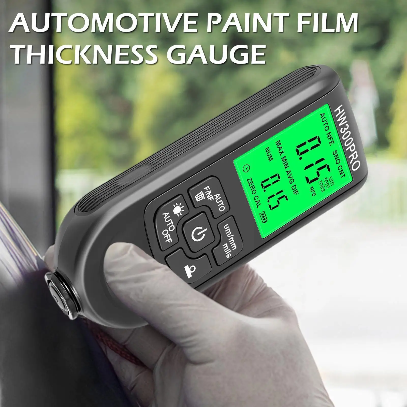 

2022 HW-300PRO Auto Thickness Gauge Digital Coating 0.1micron/0-2000 Paint Tester Film Thickness Tester Car Measuring Paint L0M9
