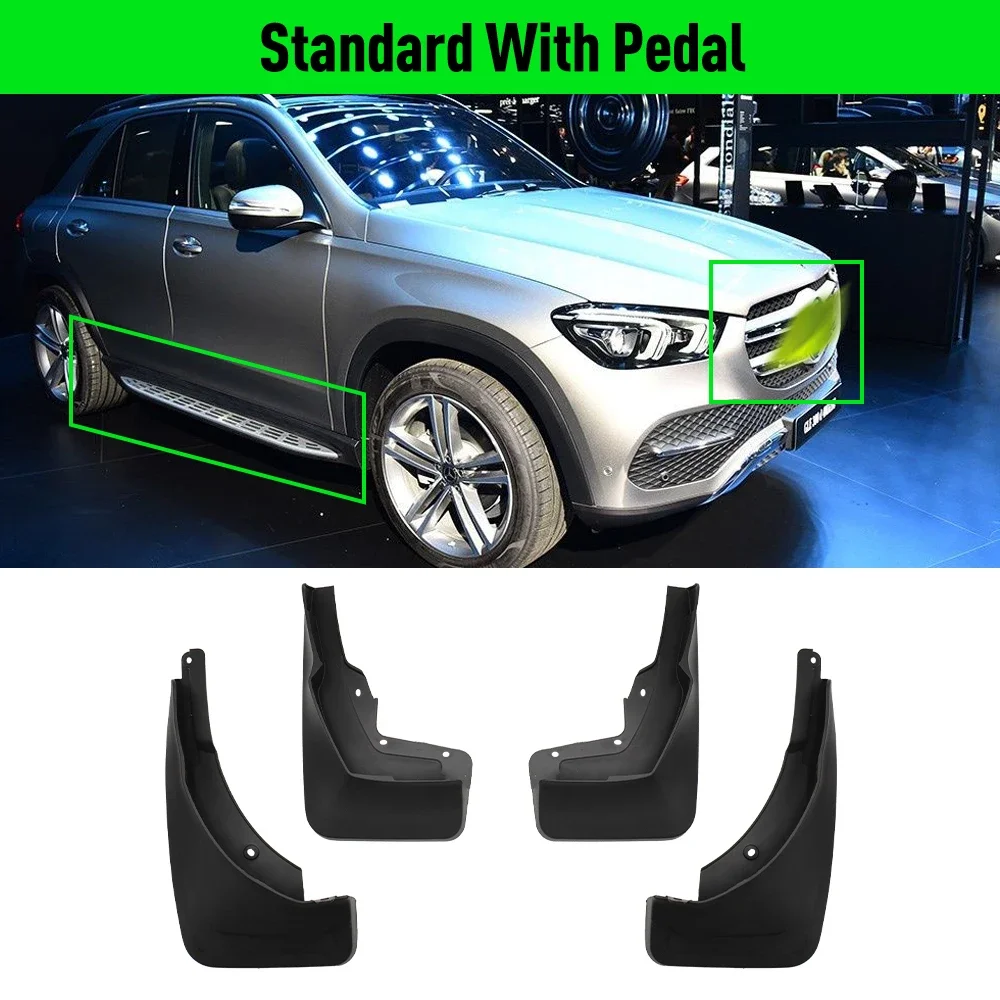 

Комплект брызговиков для Mercedes Benz GLE Class W167 V167 2019 2020 2021 2022 2023 2024, брызговики на крыло, брызговики, брызговики, брызговики