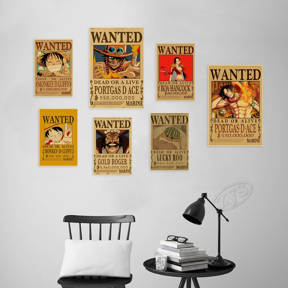 Принты цельный плакат Art Monkey D. Luffy живопись винтажная роспись Vinsmoke Sanji Декор