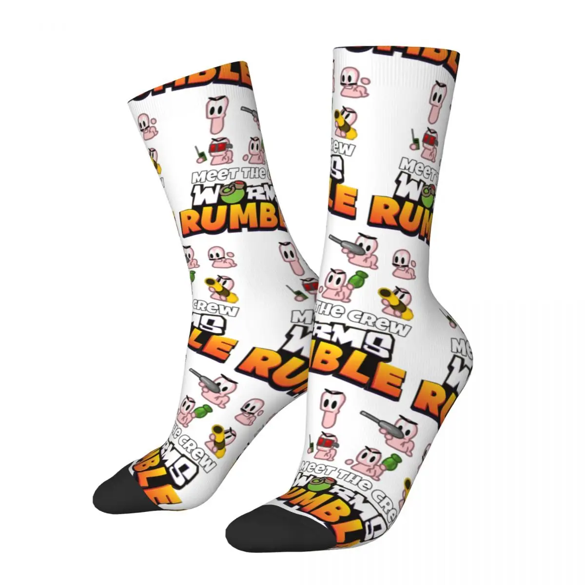 

Hip-hop Worms Rumble Game Sports Crew Socks Soft Middle Tube Socks Merchandise Christmas Gifts for Women Men Breathable