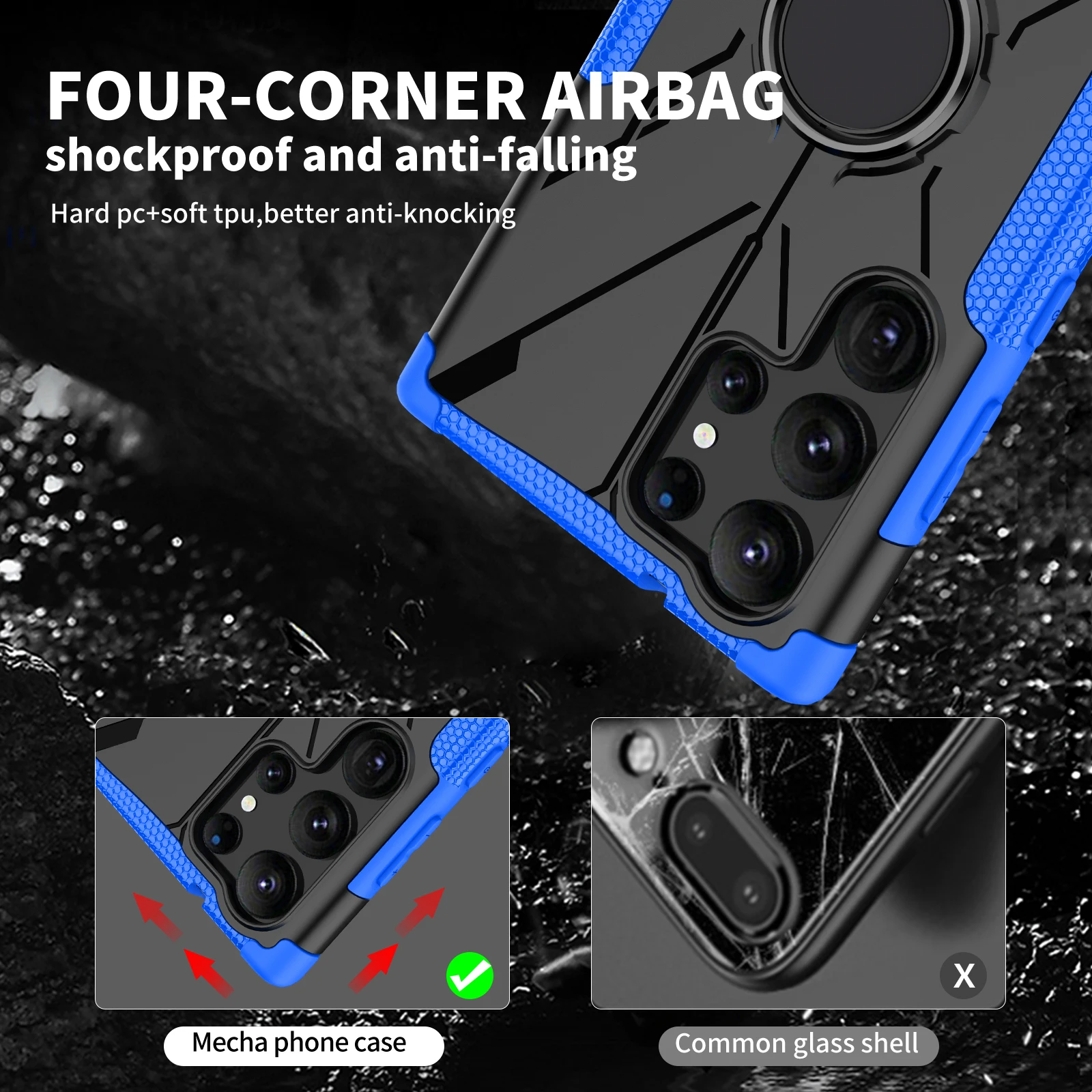 For Samsung Galaxy S23 Ultra Case Cover Samsung S23 Plus 5G Finger Ring Phone Holder Armor Bumper Back Cover Samsung S23 Ultra