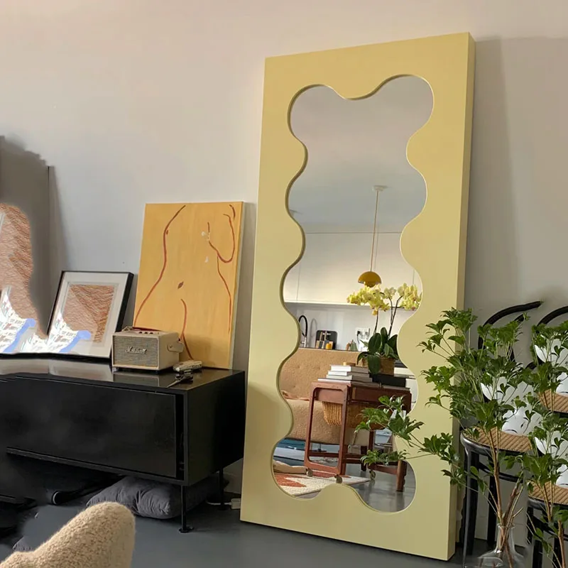 

Vanity Decorative Mirror Vintage Aesthetic Wavy Design Decorative Mirror Irregular Aesthetic Decoracion Hogar Home Decoration
