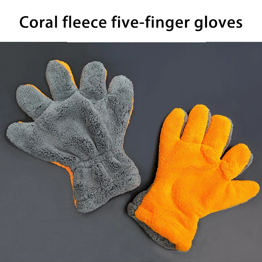 

Коралловая флисовая Автоматическая Wassen Handschoenen Авто Wiel Borstel Zachte Anti-Kras Dikke Reiniging Care Tools Voor wastraat