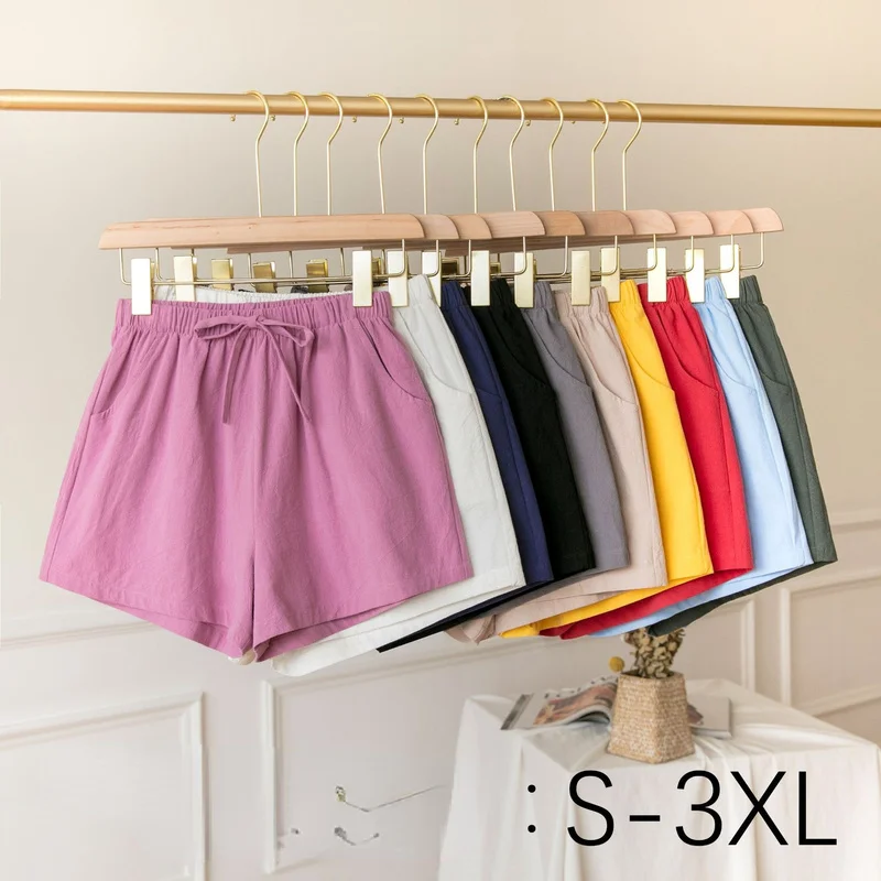

Women Shorts New Korean Fashion Short-pants Casual Cotton Linen Shorts Streetwear Short Femme Female Bottoms X207