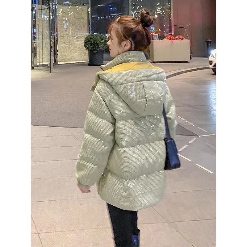 Winter Coat for Women Bread Jacket Parkas Hooded Cotton Padded Jacket Short Tops Warmth Thicker Plus Size Korean Fashion Brands