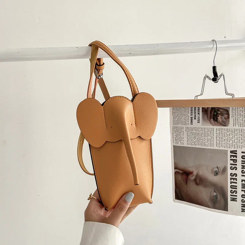 2022 new elephant mobile phone bag fashion Japanese and Korean casual mini shoulder messenger small square bag coin purse