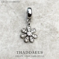 petals flower charm pendant europe spring 925 sterling silver romantic gift for women jewelry