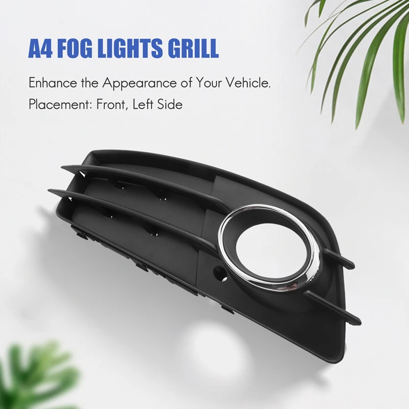 Левая сторона матовая черная противотуманная фара решетка хромированное кольцо