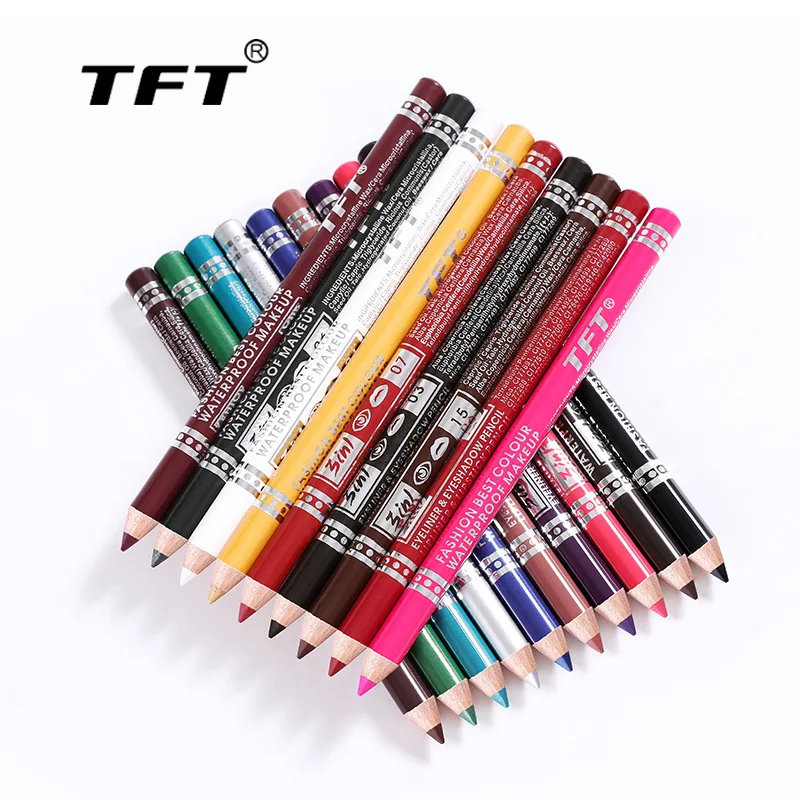 

Best-selling 19-color new eyeliner waterproof lip liner eyebrow pencil easy to color not dizzy