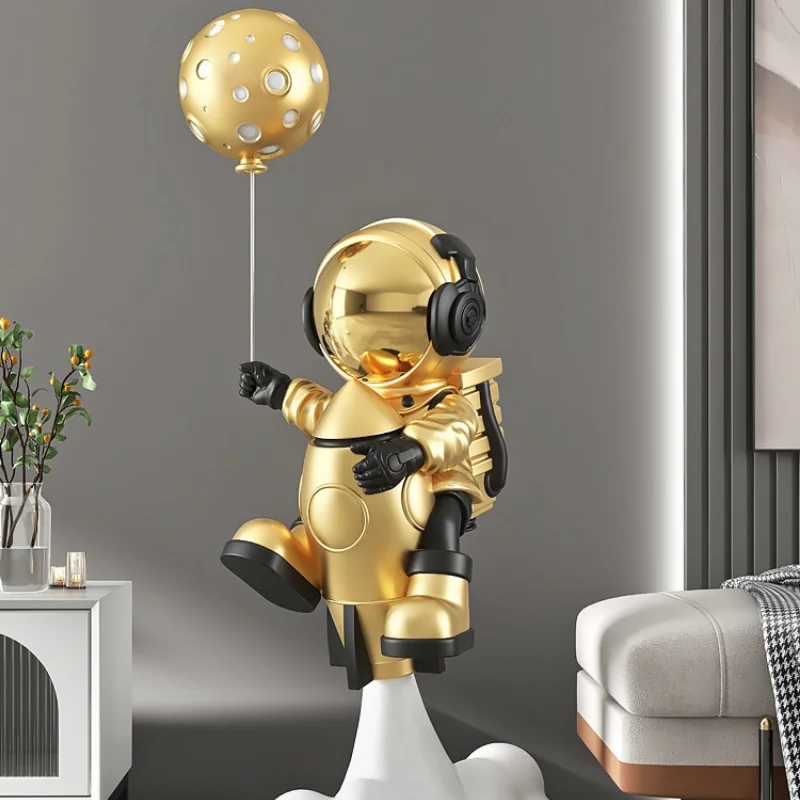 

Воздушный шар, скульптуры астронавта, большой напольный орнамент 95 см, домашний декор, статуя для гостиной, ТВ, кабинета, декоративные аксессуары, фигурка