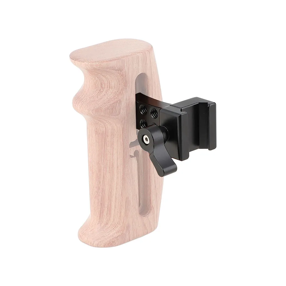 

HDRIG DSLR Quick Release Cold Shoe Bracket For Wood Wooden Handle Grip (Left & Right)