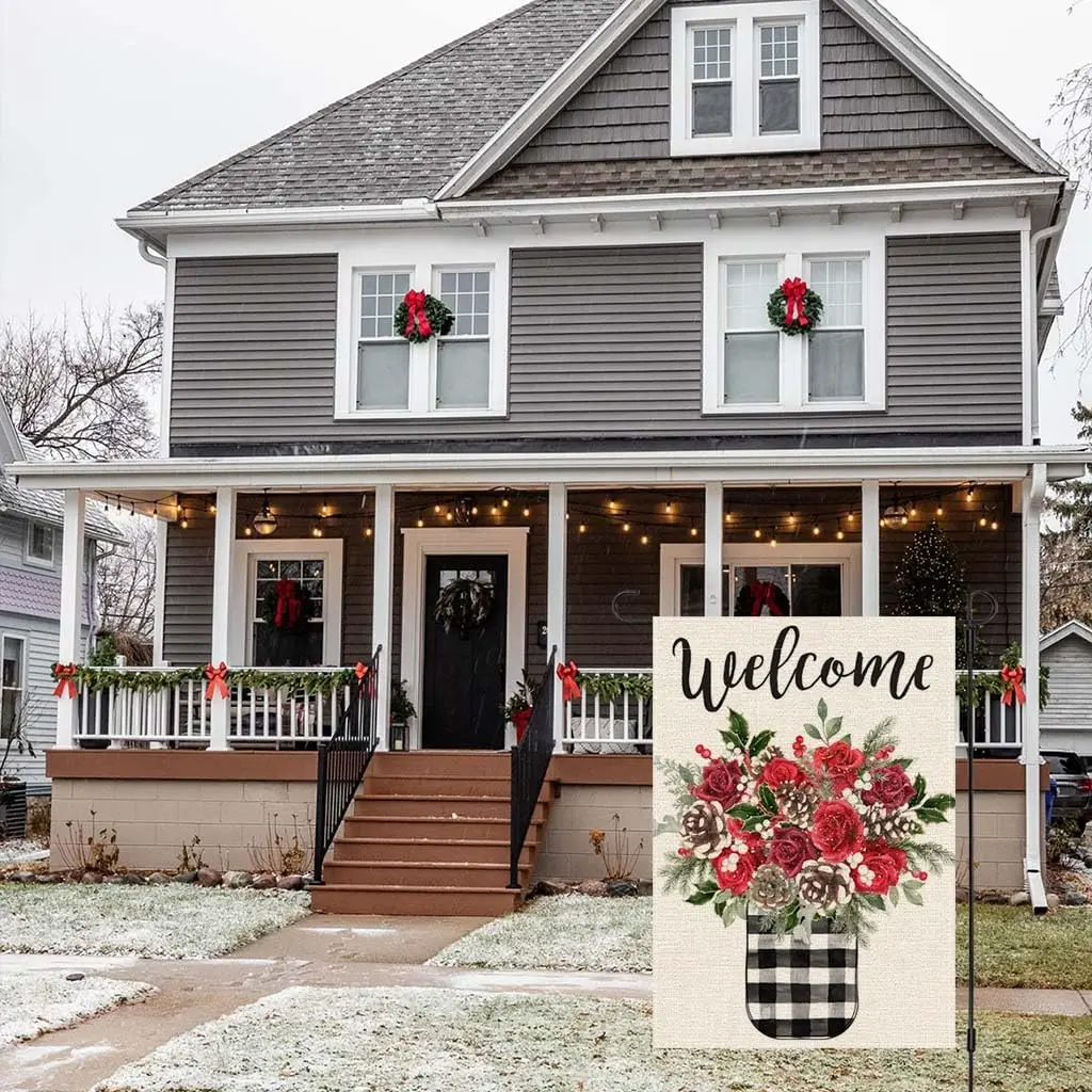 Зимний садовый флаг PANDICORN 12x18 дюймов