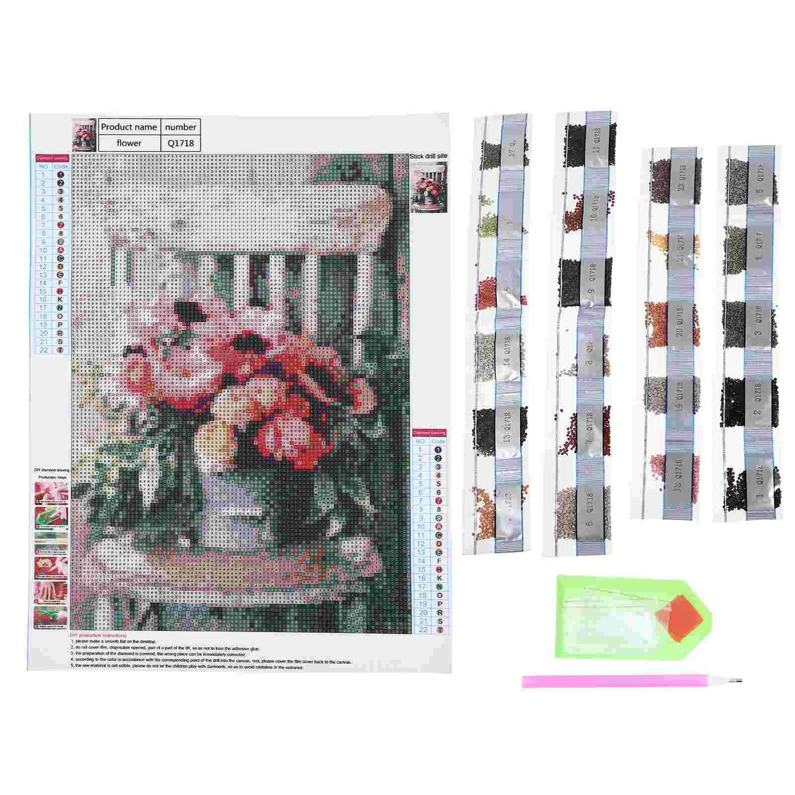 

Kits Cross Diy 5D Crystal Rhinestone Flower Embroidery Full Picture Bead Kit Adults 3D Beginners Flowers Crafts Home decor