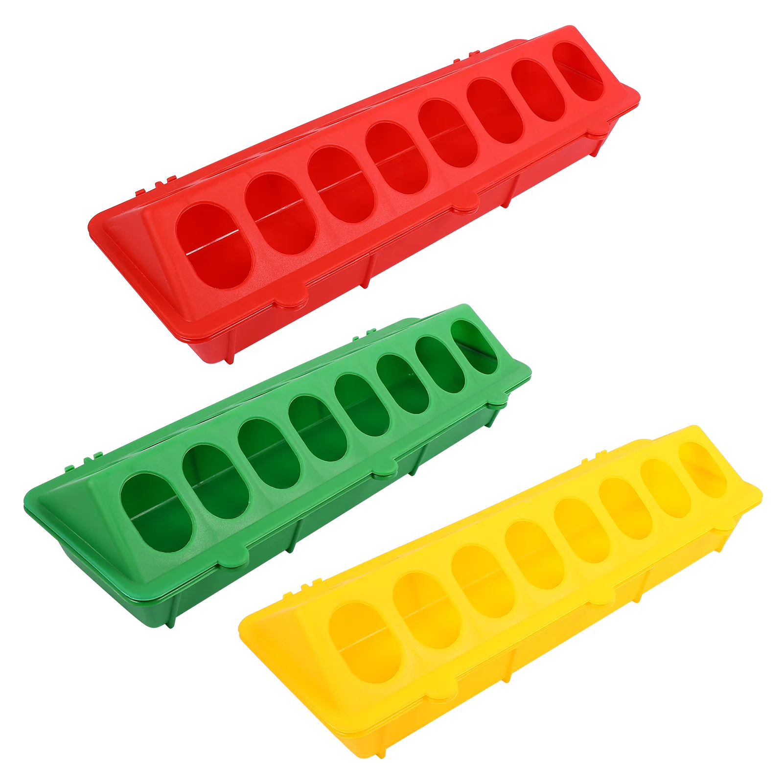 

3pcs Multi-hole Dispenser Pigeon Feeding Trough Poultry Feeder Pigeon Feeder for Birds Quail Chicken