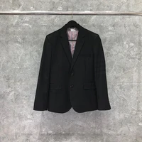 tb thom male suit autunm winter man jacket fashion brand blazer classic tonal black 4 bar stripe custom black tb formal suit