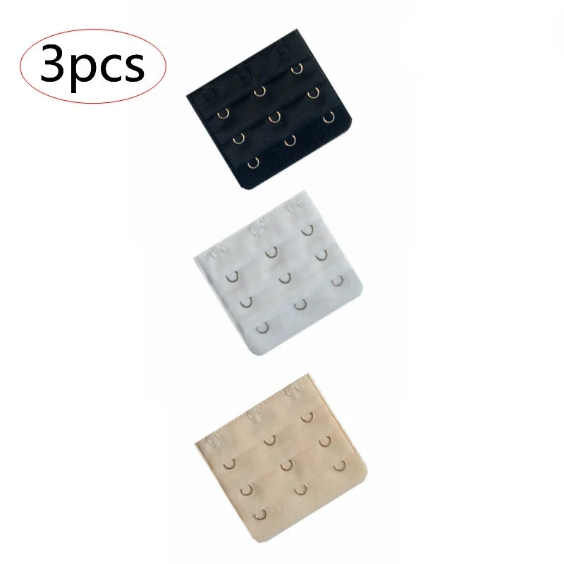 

3pcs Stainless Steel Bra Extension Buckle Three Rows Two Buckles Three Buckles Four Buckles Extension Buckle Combination Set
