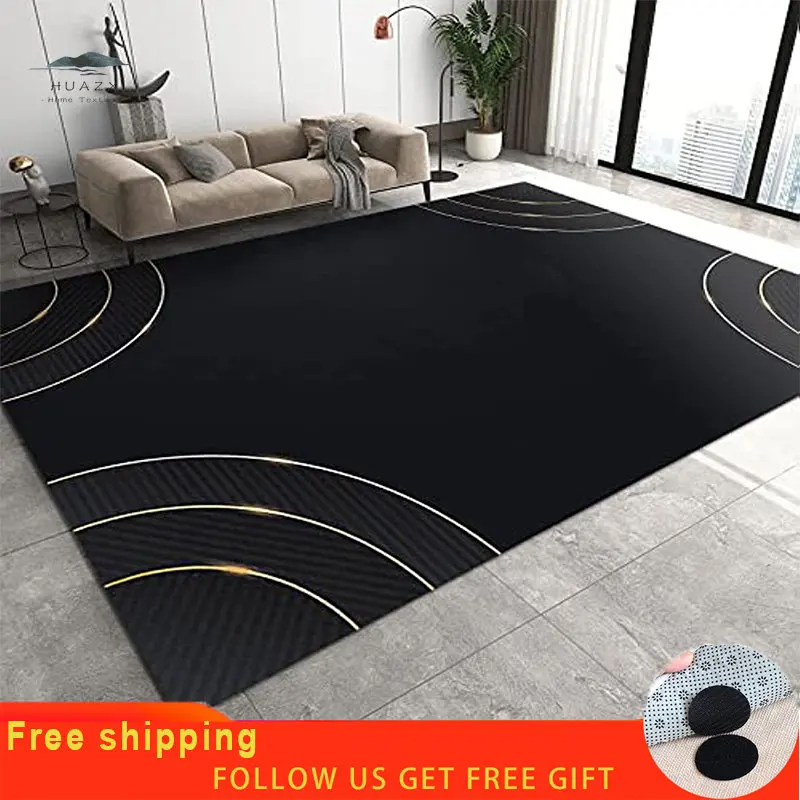 

Nordic Abstract Rug Golden Lines Area Antiskid Carpet Indoor Non-Slip Rugs for Sofa Living Room Mat Bedroom Home Decoration