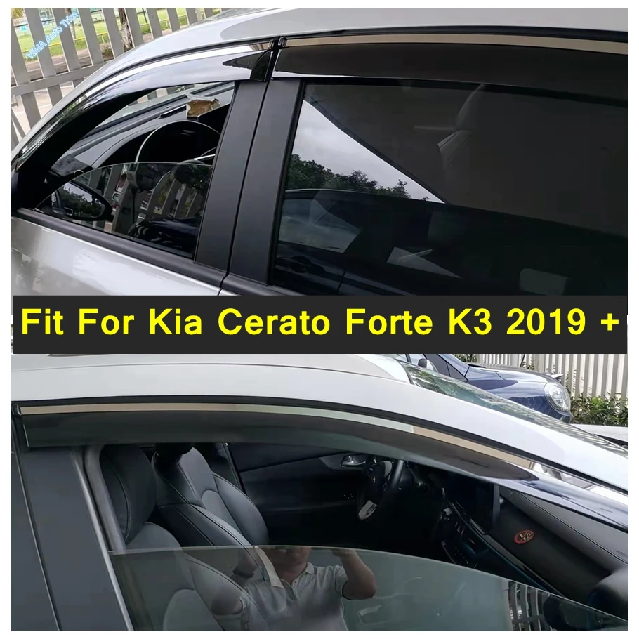 

Lapetus Automotive Parts and Accessory For Kia Cerato Forte K3 2019 - 2022 Window Wind Visor Moulding Awnings Shield Vent Shade