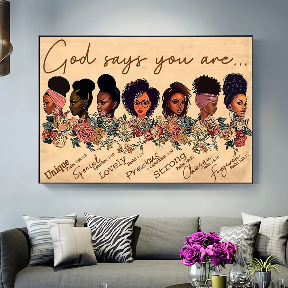 

Abstract African Women Canvas Painting Wall Art Unique Black Girls Posters And Prints For Living Room Modern Picture Home Decor