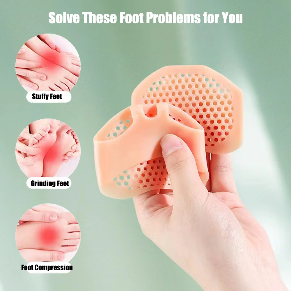 Silicone Forefoot Metatarsal Pads Forefoot Toe Insert Socks Ball of Foot Cushions for Women High Heels Pain Relief Gel Foot Pads