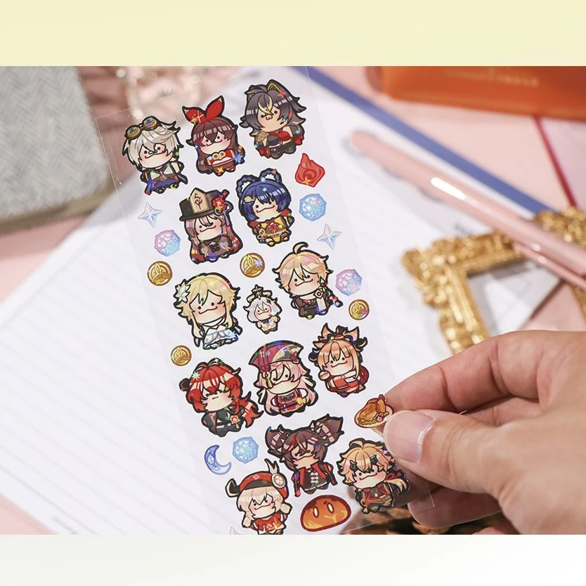 Игра Impact Q Fanwork 7 элементов наклейки для разных людей граффити ноутбука багажа